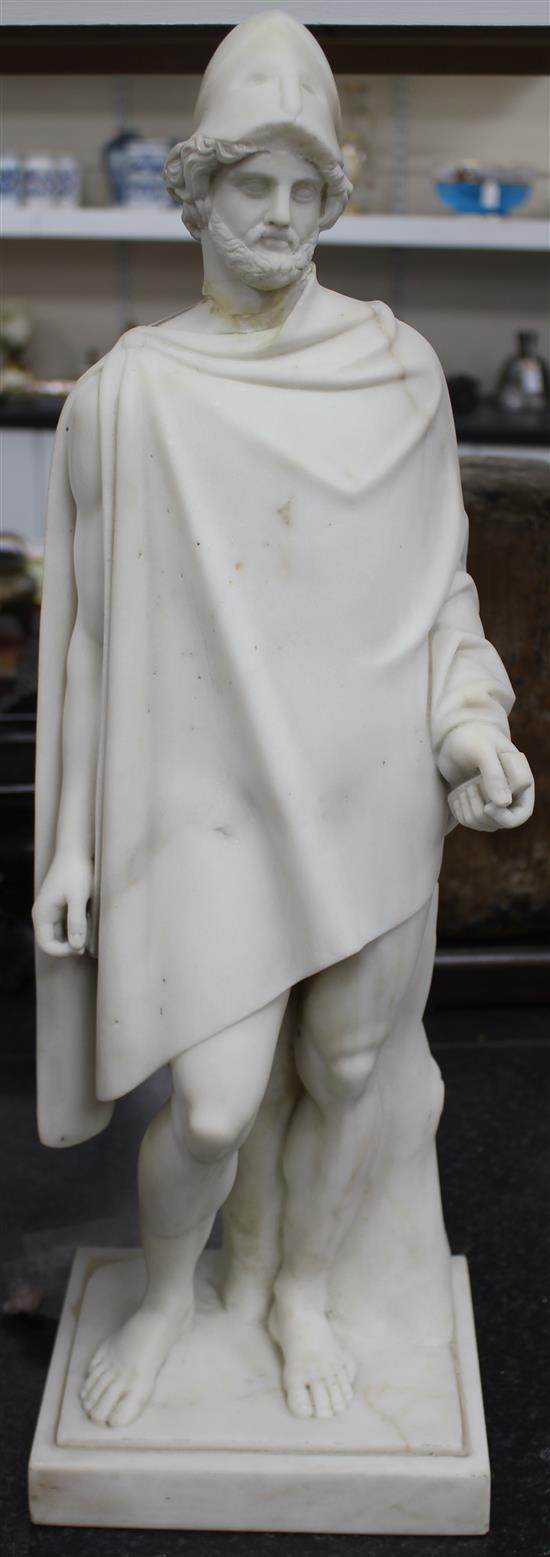 After The Antique: A 19th century marble figure of Pericles, 2ft high